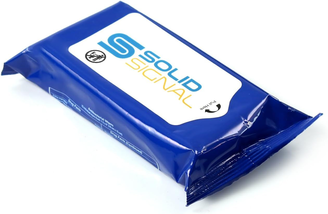 UL2S Ultralite Full Duplex Wireless Headset Communication for 2 Users - 2 Single Ear Headsets with Solidsignal Cleaning Wipes Bundle