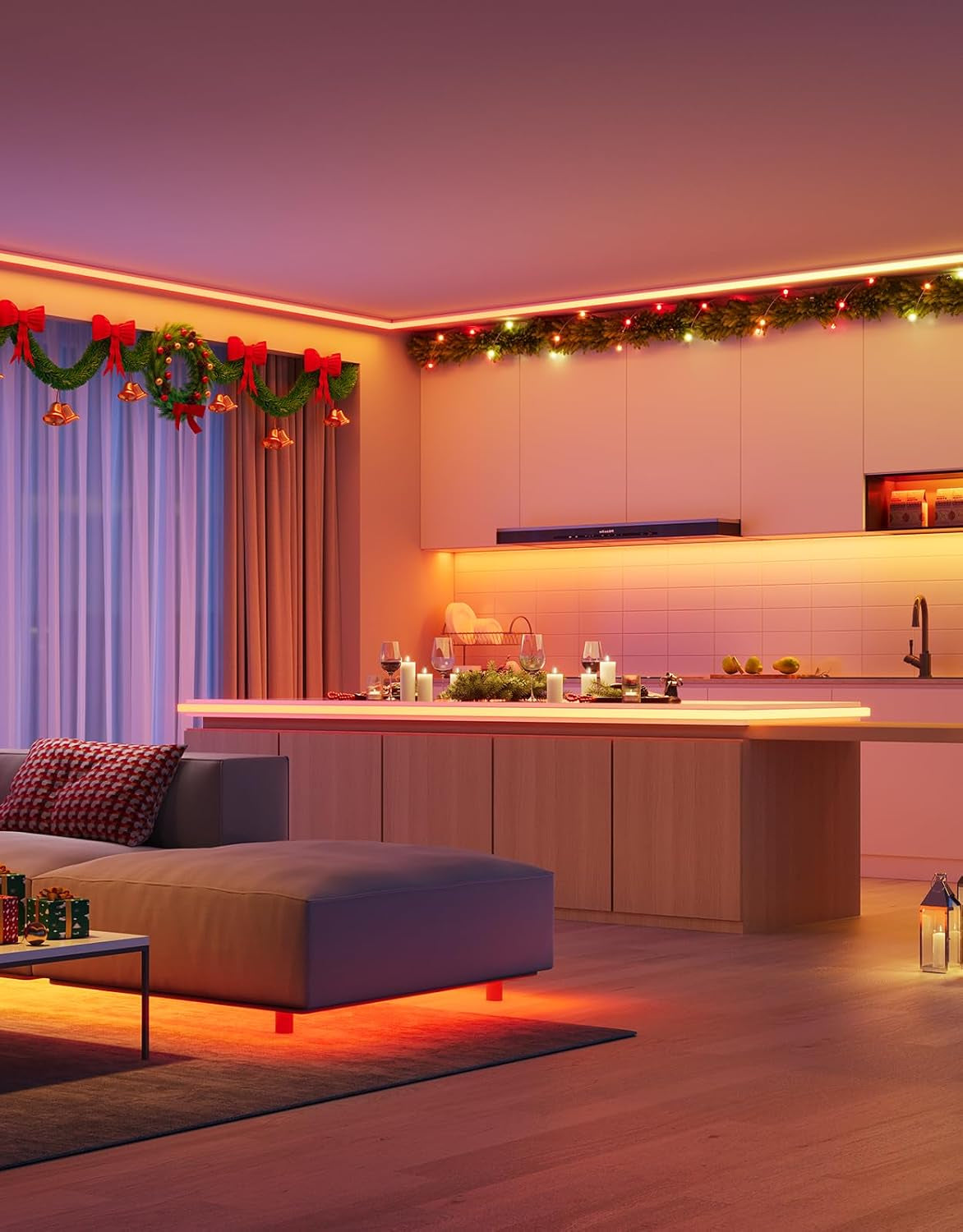 LED Strip Lights RGBIC, 16.4Ft Bluetooth Color Changing LED Lights with Segmented App Control, Smart LED Strip Color Picking, Music Sync LED Lights for Bedroom, Living Room, Party, Christmas