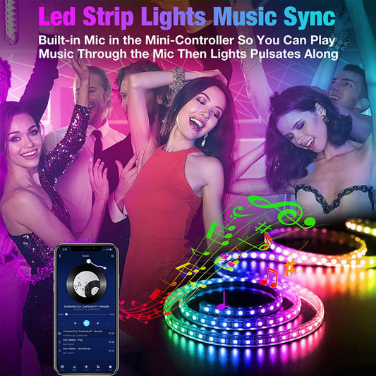 130Ft Led Lights for Bedroom, APP Control Music Sync Color Changing Led Lights, Led Strip Lights with Remote for Room, Kitchen Party,Home Decoration