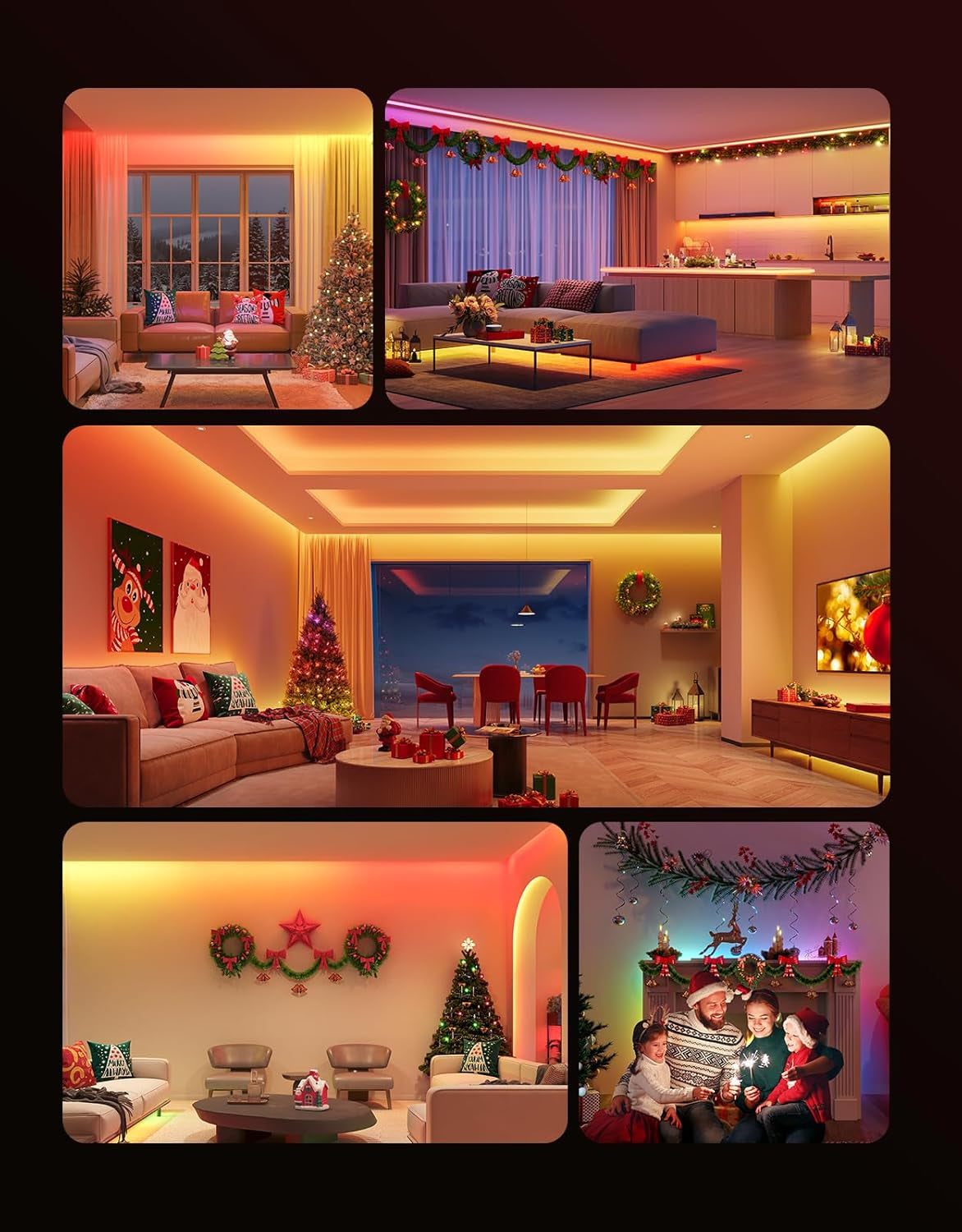 LED Strip Lights RGBIC, 16.4Ft Bluetooth Color Changing LED Lights with Segmented App Control, Smart LED Strip Color Picking, Music Sync LED Lights for Bedroom, Living Room, Party, Christmas